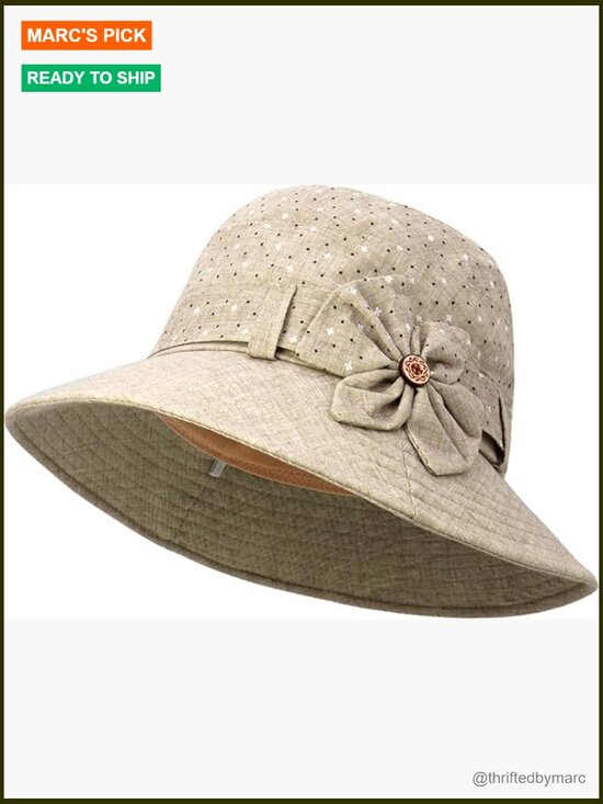 Cloche Bucket Hat with Adjustable Rope, Lightweight Polyester Sun Protection main image 5